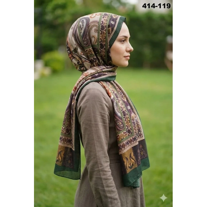 Eylül İpek Etnik Desen Soft Şal 414-119