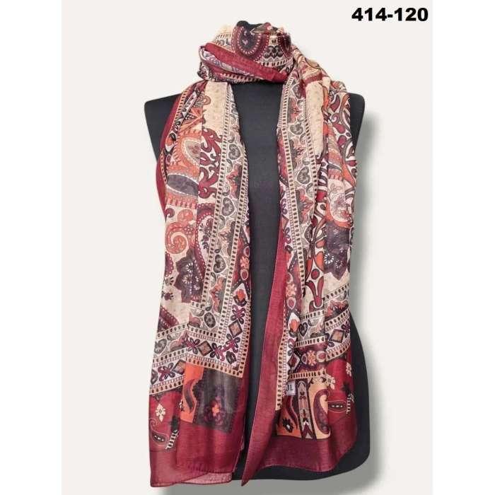 Eylül İpek Etnik Desen Soft Şal 414-120