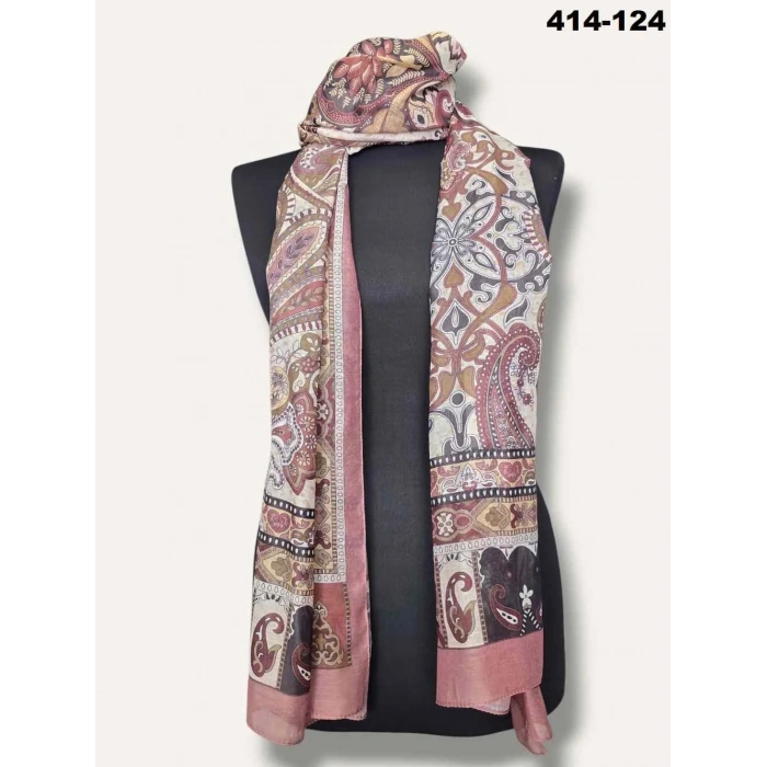 Eylül İpek Etnik Desen Soft Şal 414-124