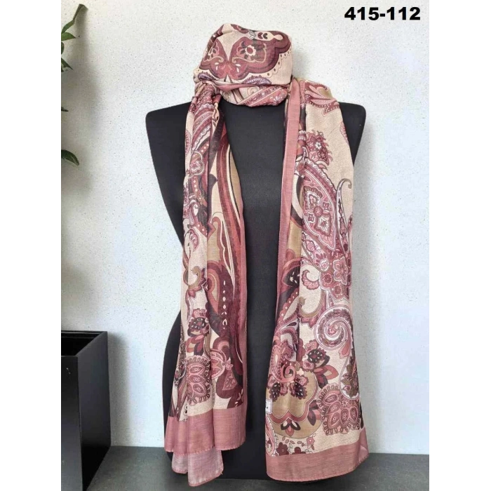 Eylül İpek Etnik Desen Soft Şal 415-112