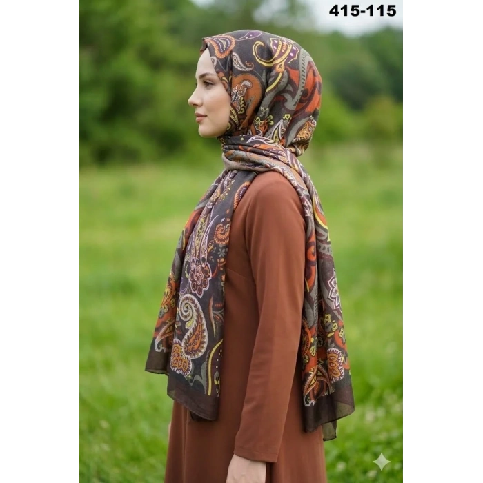 Eylül İpek Etnik Desen Soft Şal 415-115