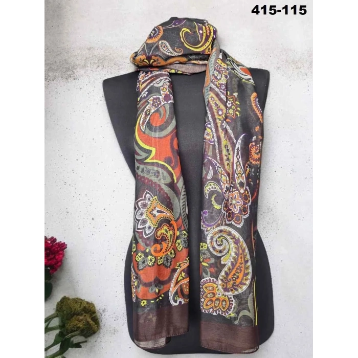 Eylül İpek Etnik Desen Soft Şal 415-115
