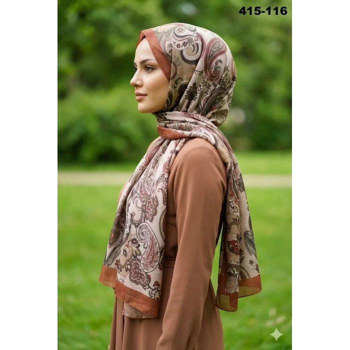 Eylül İpek Etnik Desen Soft Şal 415-116