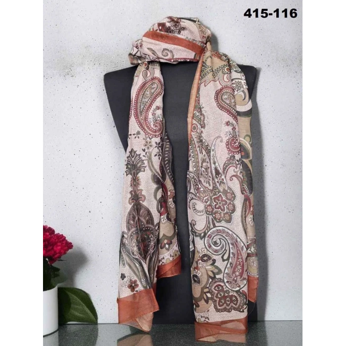 Eylül İpek Etnik Desen Soft Şal 415-116