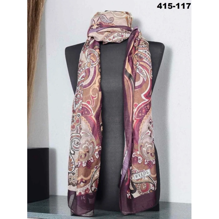 Eylül İpek Etnik Desen Soft Şal 415-117