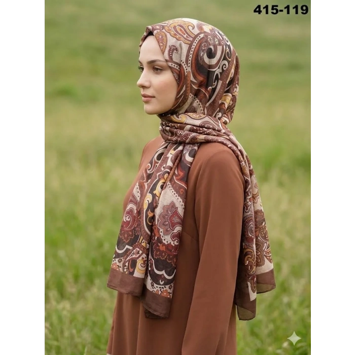 Eylül İpek Etnik Desen Soft Şal 415-119