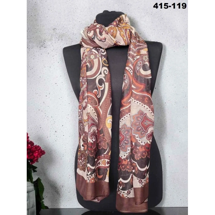 Eylül İpek Etnik Desen Soft Şal 415-119