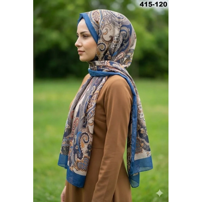 Eylül İpek Etnik Desen Soft Şal 415-120