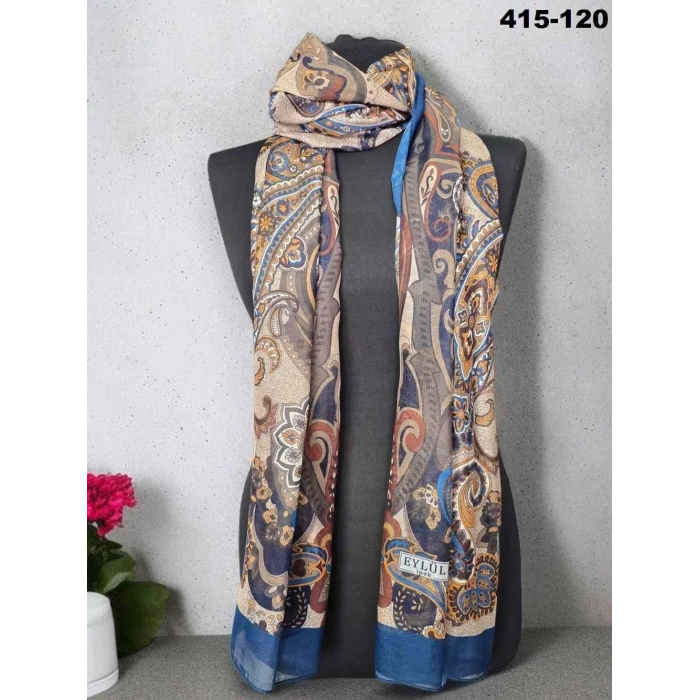 Eylül İpek Etnik Desen Soft Şal 415-120