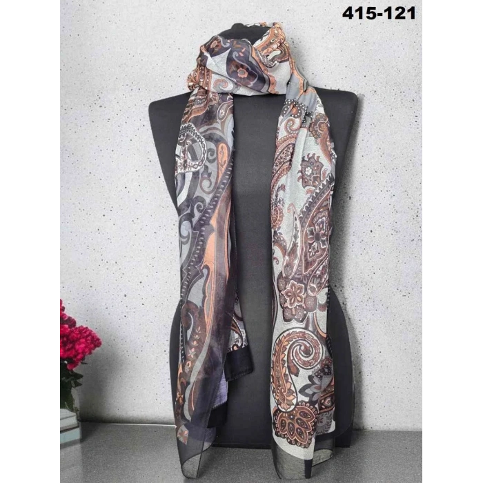 Eylül İpek Etnik Desen Soft Şal 415-121