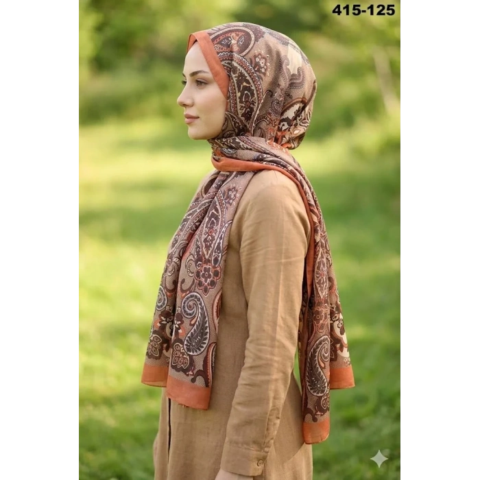 Eylül İpek Etnik Desen Soft Şal 415-125