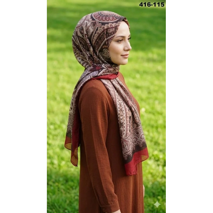 Eylül İpek Etnik Desen Soft Şal 416-115