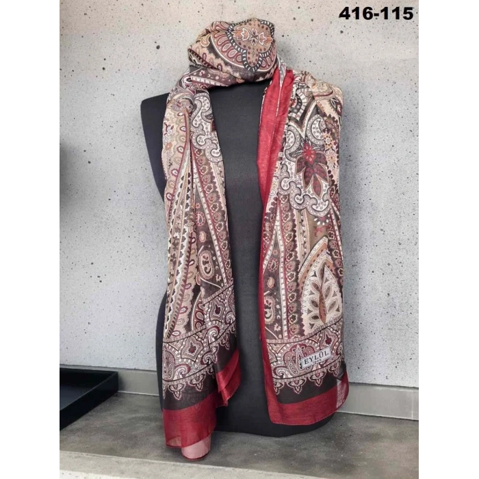 Eylül İpek Etnik Desen Soft Şal 416-115