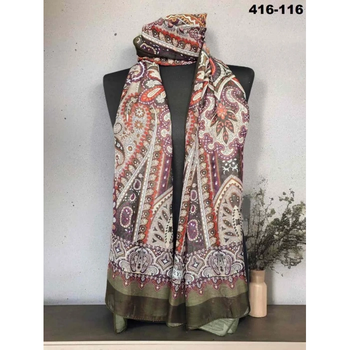 Eylül İpek Etnik Desen Soft Şal 416-116