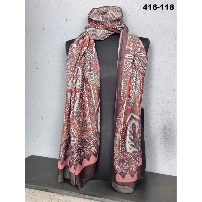 Eylül İpek Etnik Desen Soft Şal 416-118