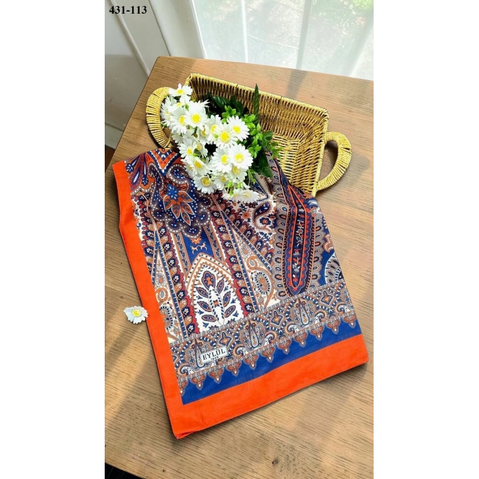 Eylül İpek Etnik Desen Soft Şal 431-113