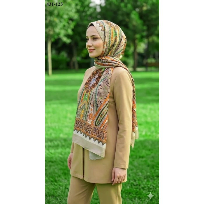 Eylül İpek Etnik Desen Soft Şal 431-123