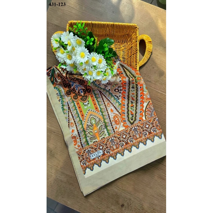 Eylül İpek Etnik Desen Soft Şal 431-123