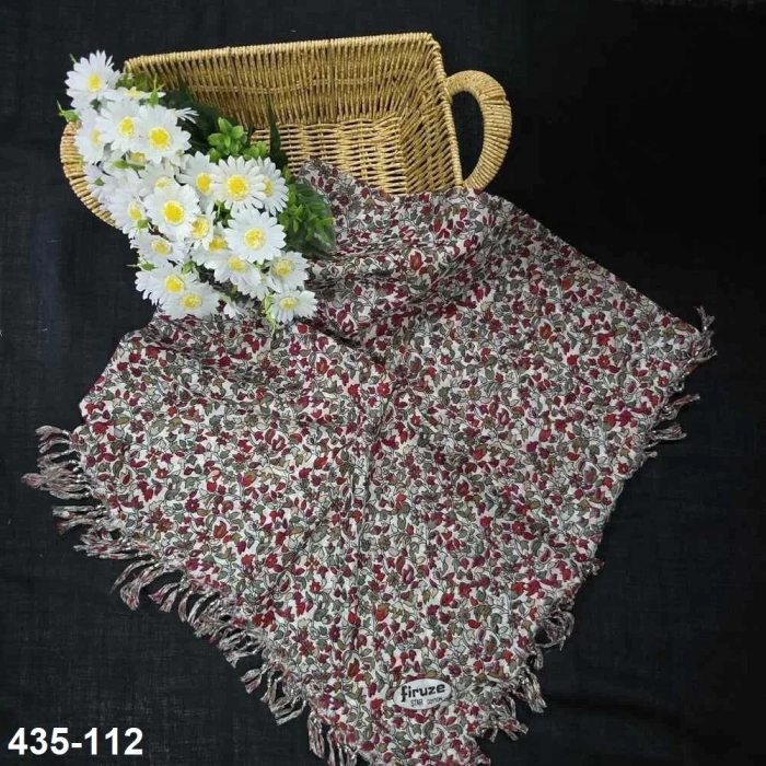 Firuze Desenli Sökme Boncuklu Eşarp 435-112