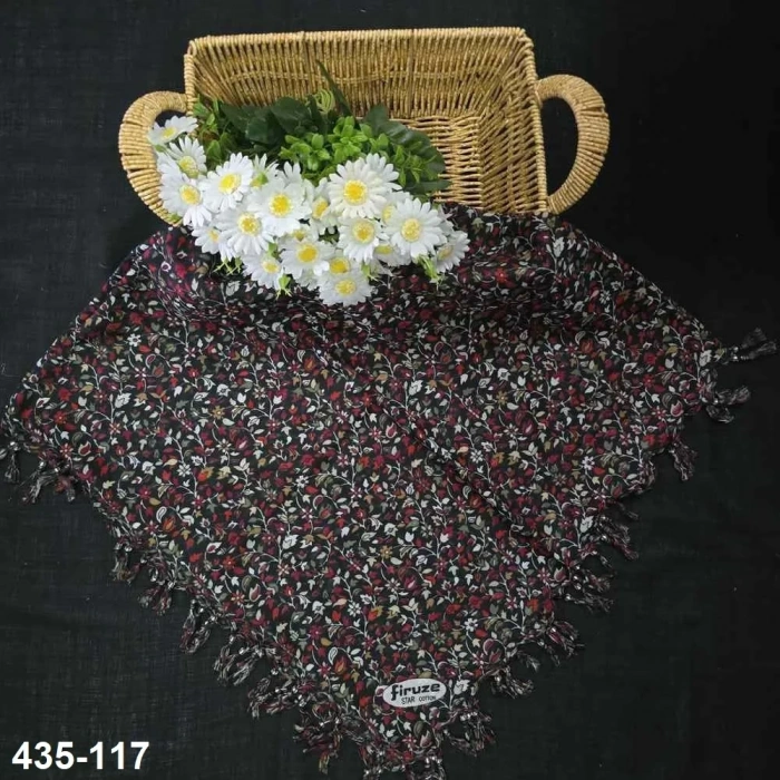 Firuze Desenli Sökme Boncuklu Eşarp 435-117