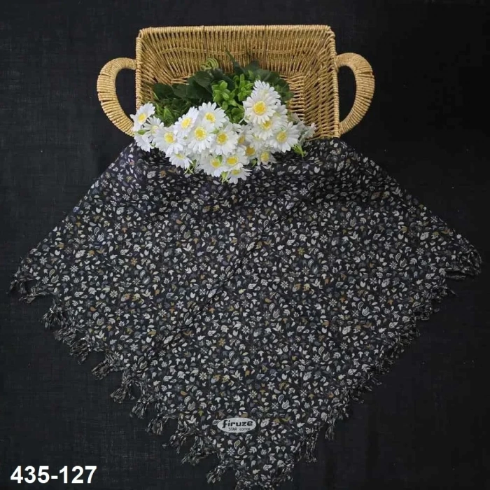 Firuze Desenli Sökme Boncuklu Eşarp 435-127