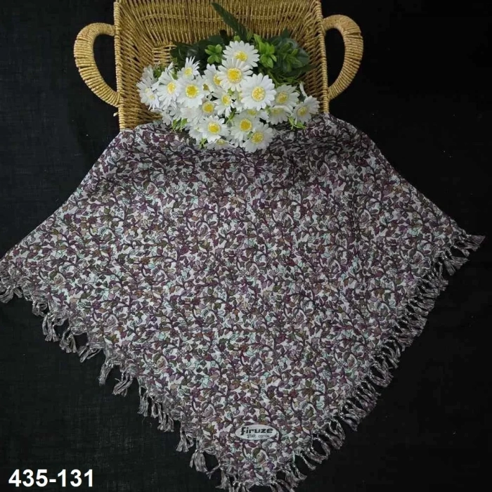 Firuze Desenli Sökme Boncuklu Eşarp 435-131