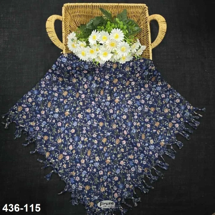 Firuze Desenli Sökme Boncuklu Eşarp 436-115