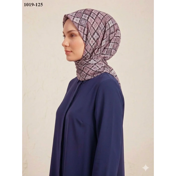 Huzurlu İpek Desenli Flamlı Pamuk Eşarp 1019-125