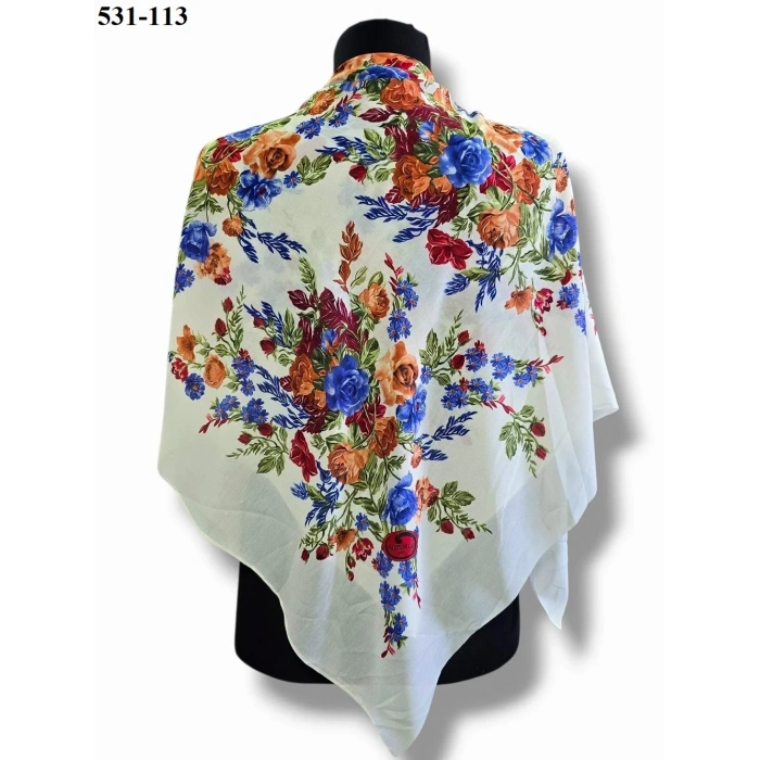 Huzurlu İpek Polyester Oyalık Yazma 531-113