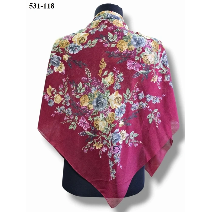 Huzurlu İpek Polyester Oyalık Yazma 531-118