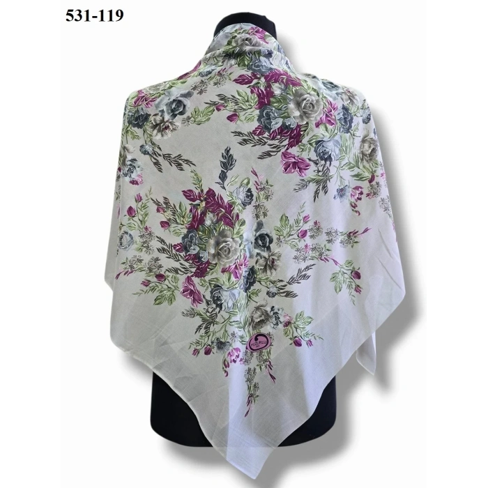 Huzurlu İpek Polyester Oyalık Yazma 531-119