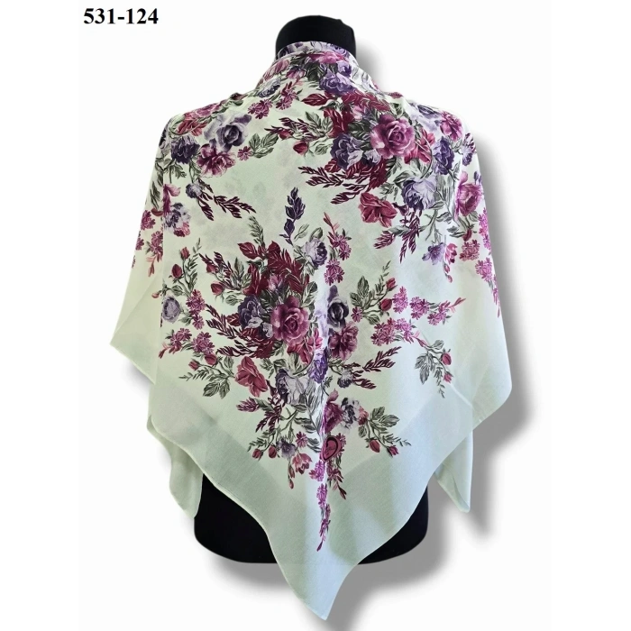 Huzurlu İpek Polyester Oyalık Yazma 531-124