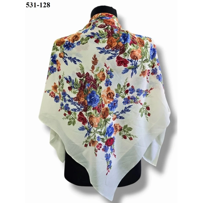 Huzurlu İpek Polyester Oyalık Yazma 531-128