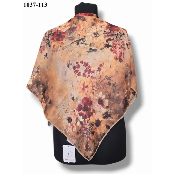Locella Soft Pamuk Eşarp (Hardal-Kırmızı) 1037-113