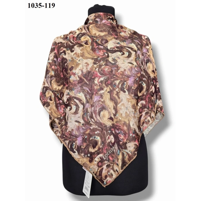 Locella Soft Pamuk Eşarp (kahve-sarı) 1035-119