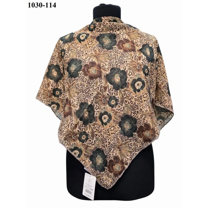 Locella Soft Pamuk Eşarp (Kahve Yeşil) 1030-114
