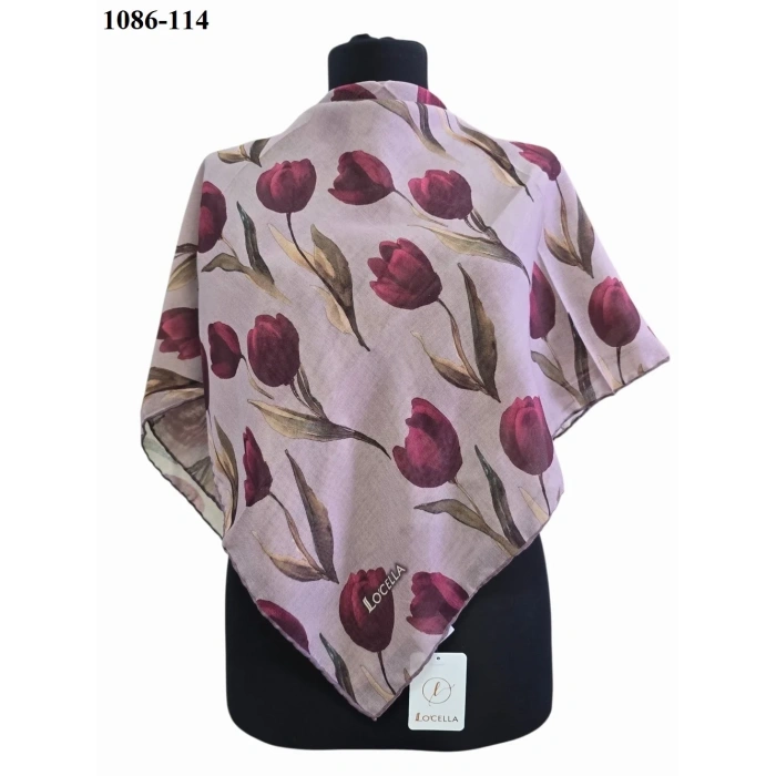 Locella Soft Pamuk Eşarp (Kirli Gül-Bordo) 1086-114