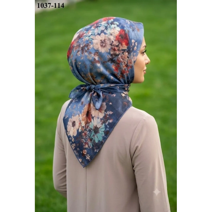 Locella Soft Pamuk Eşarp (Lacivert-Kırmızı) 1037-114