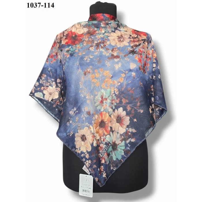 Locella Soft Pamuk Eşarp (Lacivert-Kırmızı) 1037-114