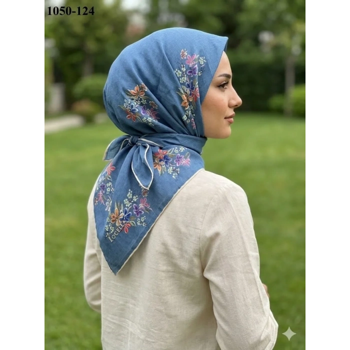 Locella Soft Pamuk Eşarp (Mavi) 1050-124