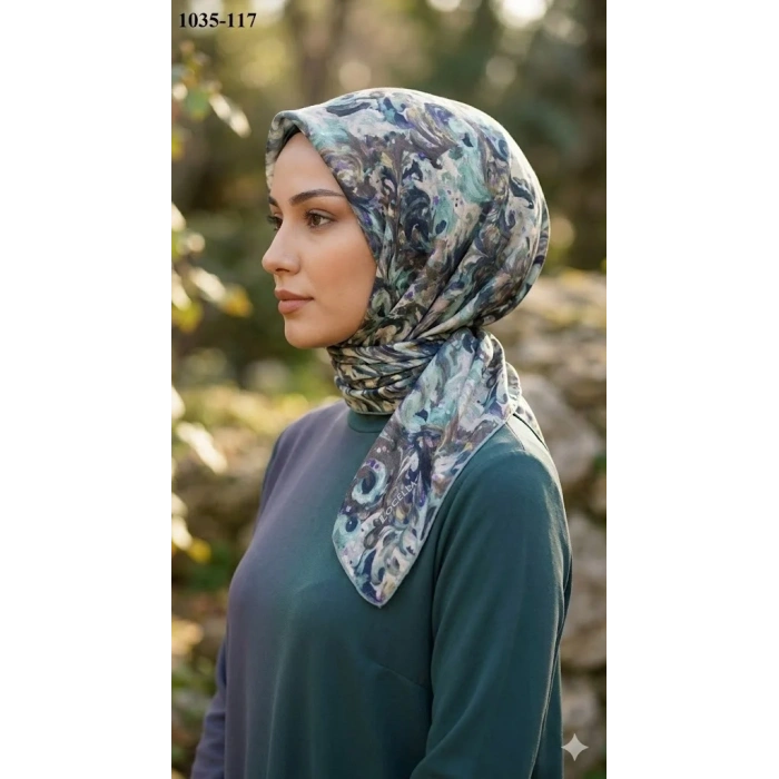 Locella Soft Pamuk Eşarp (mint-lila) 1035-117