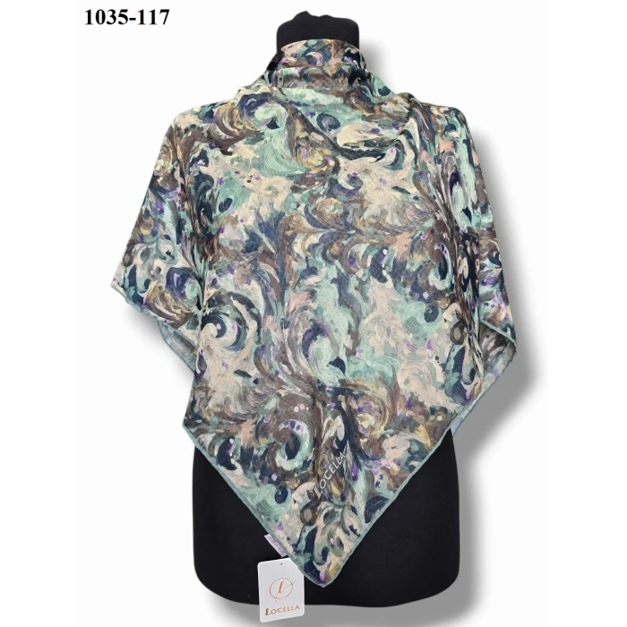 Locella Soft Pamuk Eşarp (mint-lila) 1035-117