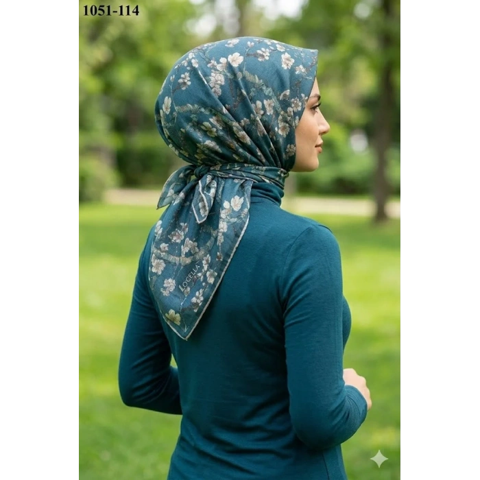Locella Soft Pamuk Eşarp (Petrol) 1051-114