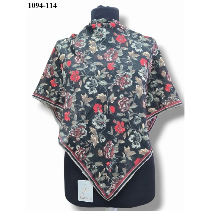 Locella Soft Pamuk Eşarp (Siyah) 1094-114