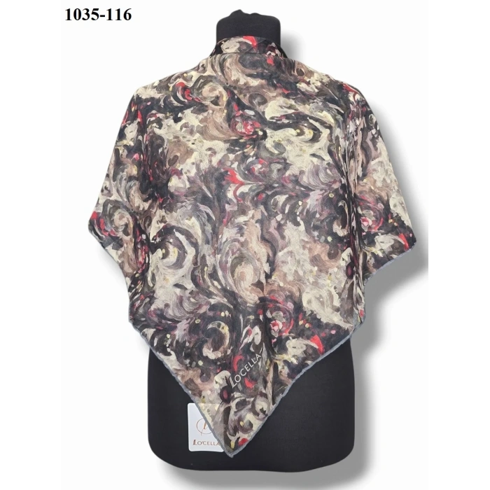 Locella Soft Pamuk Eşarp (siyah-haki) 1035-116