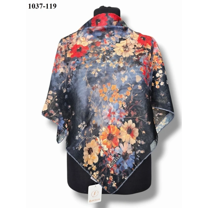 Locella Soft Pamuk Eşarp (Siyah-Kırmızı) 1037-119