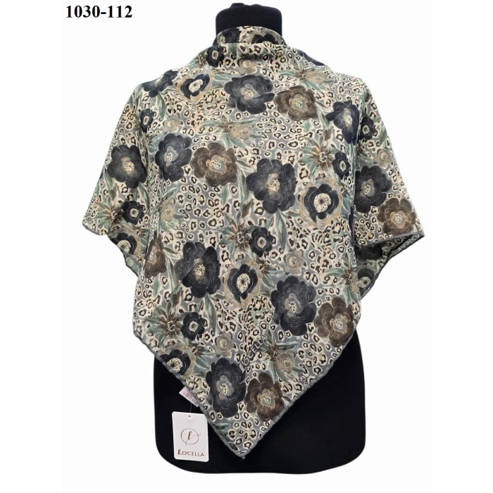Locella Soft Pamuk Eşarp (Siyah Mint ) 1030-112