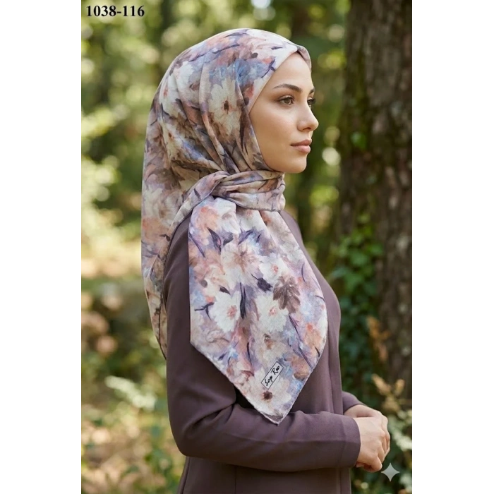 Lopres Soft Pamuk Eşarp (Krem-Sirke) 1038-116