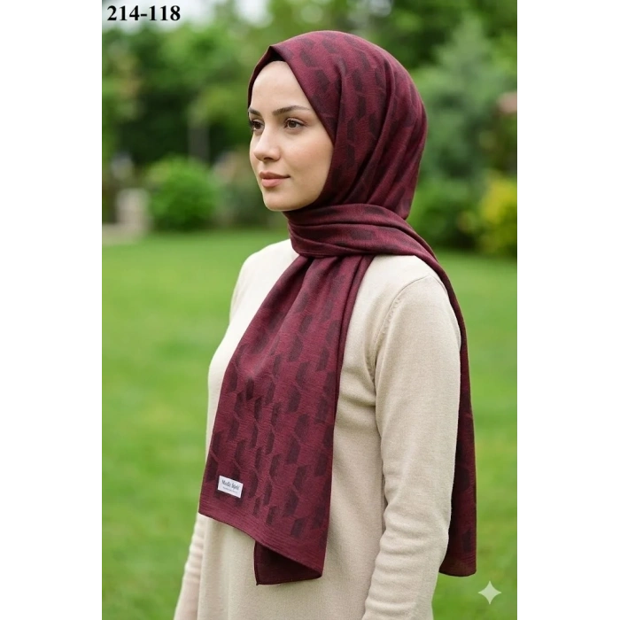Moda Modern Ayrobin Jakar Şal (Bordo) 214-118