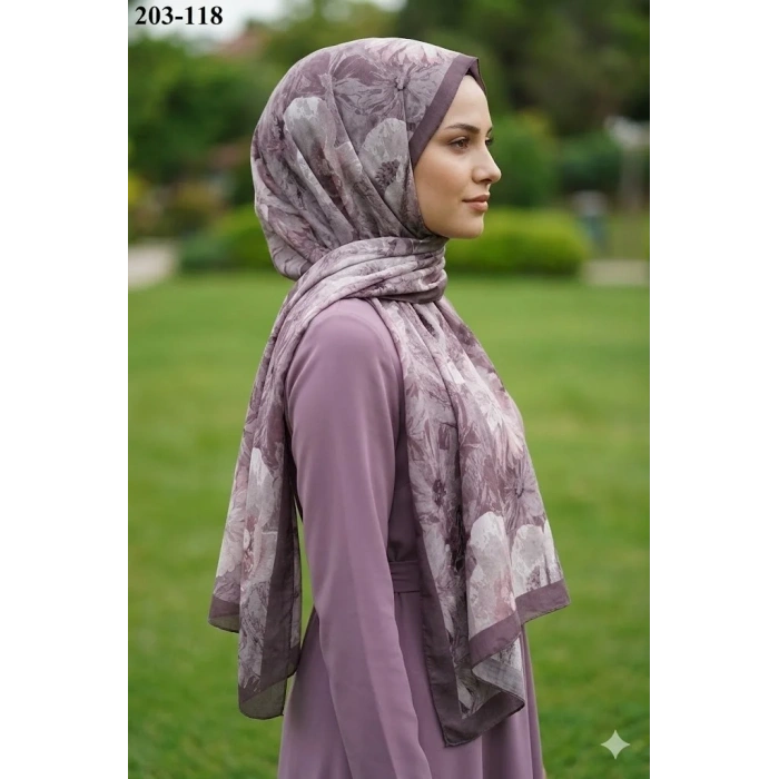 Moon Scarf Bambu Kraş Pamuk Şal (Eski Lavanta) 203-118
